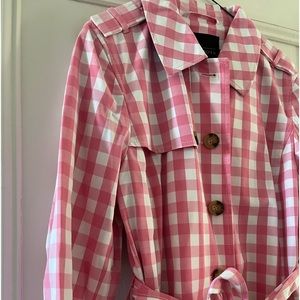 NWT Limited Time Listing Preppy Gingham Pink Trench Coat Talbots XL